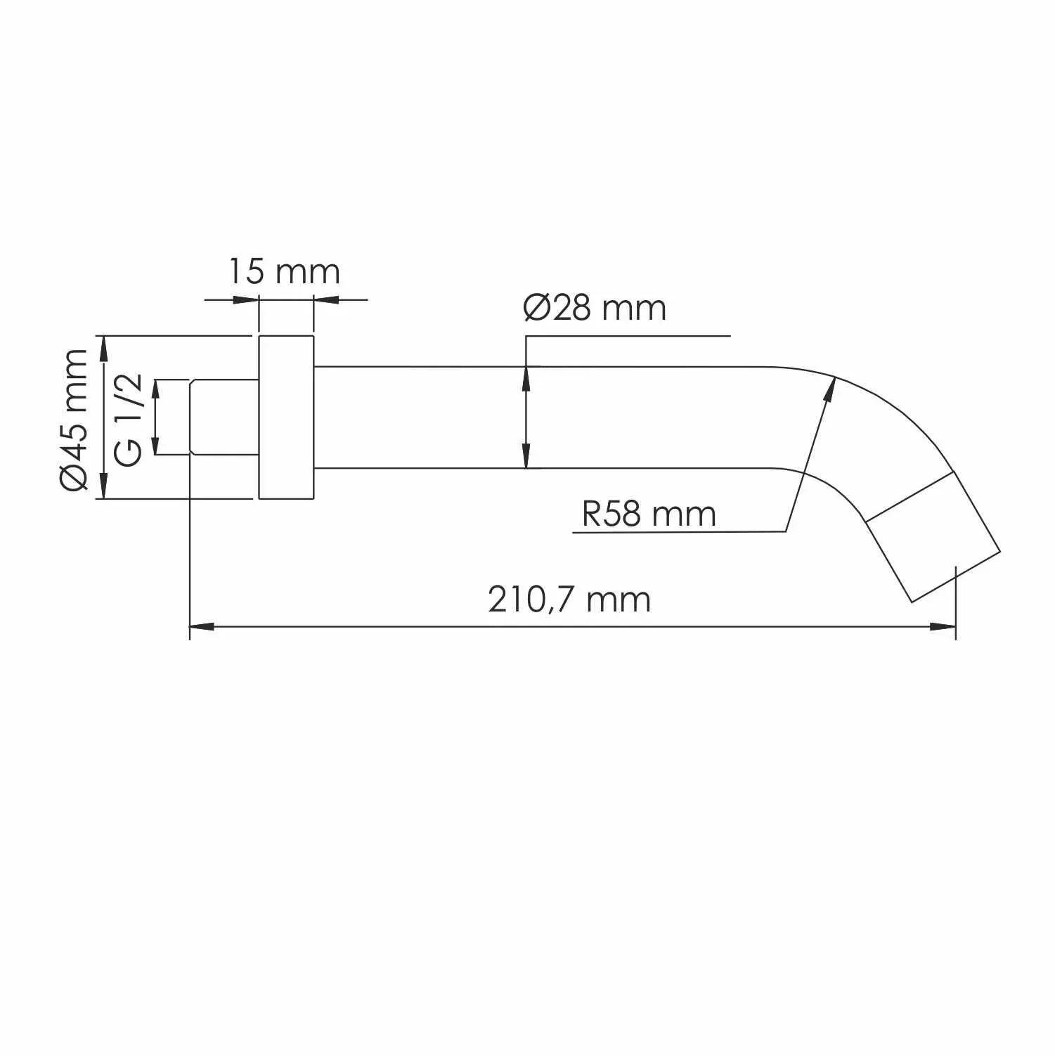 Настенный излив для ванны A018