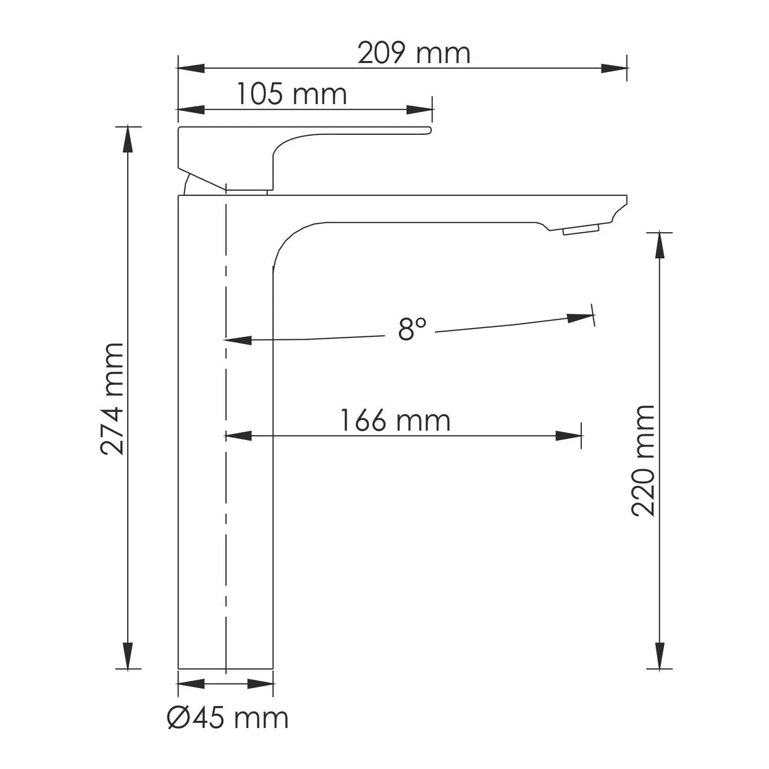 Смеситель для раковины Mindel 8503H