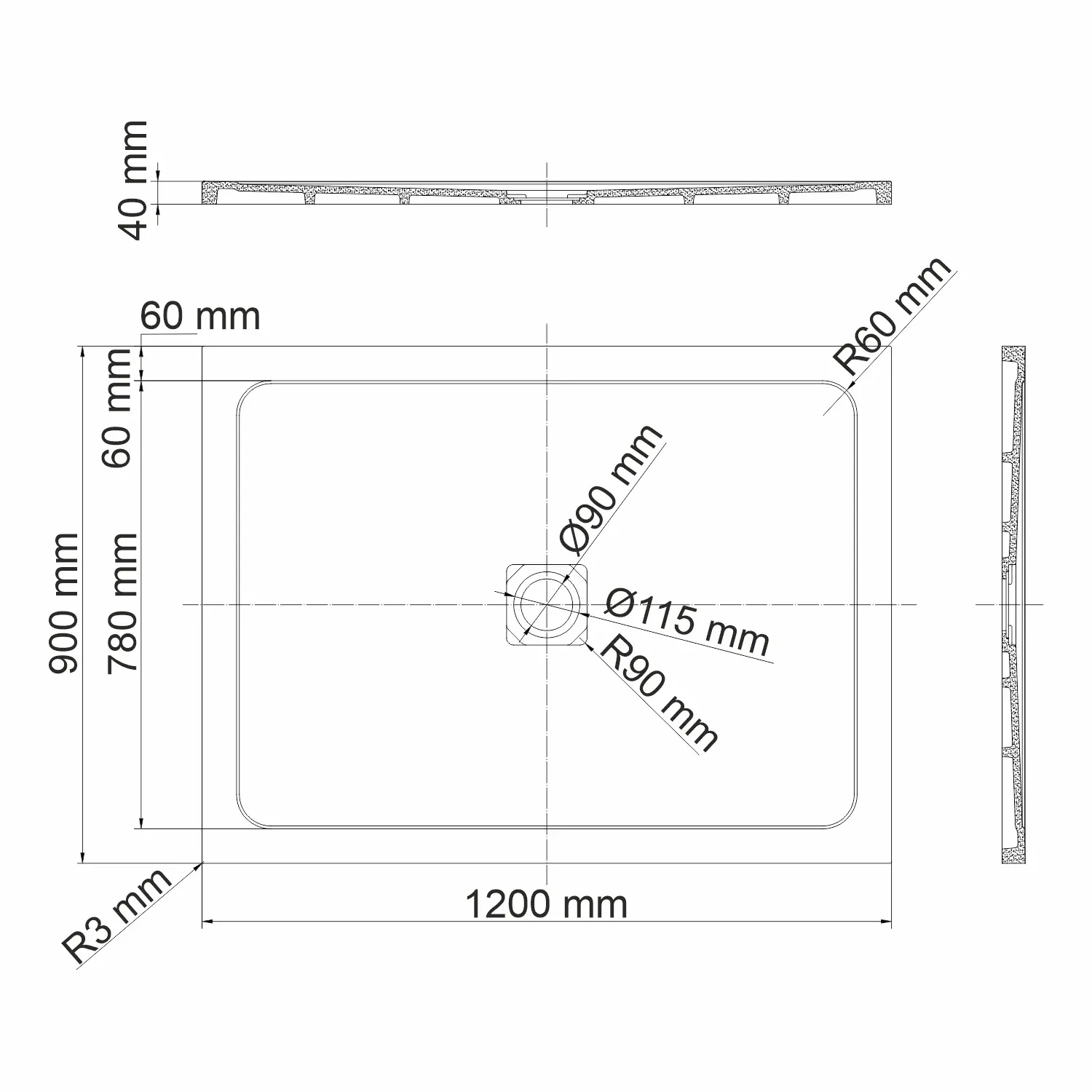 Душевой поддон Dinkel 58T07