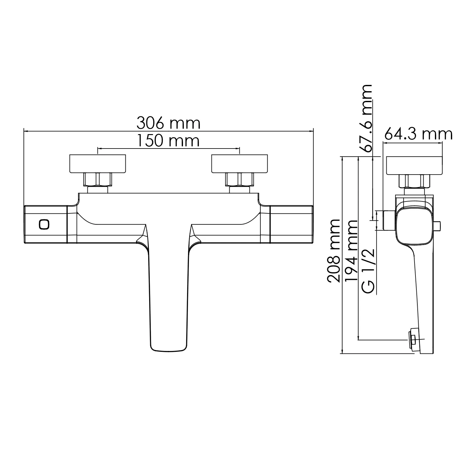 Термостатический смеситель для ванны Naab 8611 Thermo