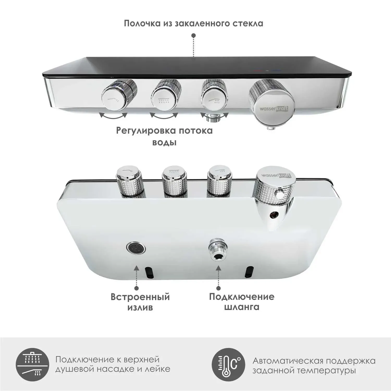 Термостатический смеситель для ванны и душа Elbe 7499 Thermo