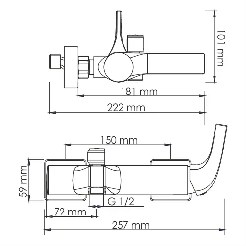 Смеситель для ванны с коротким изливом Sauer 7101