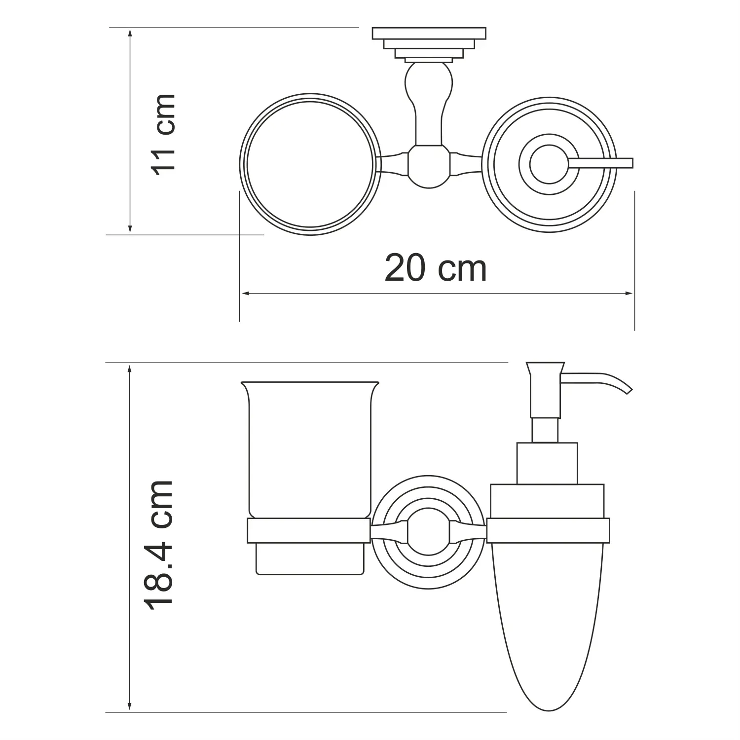 Держатель стакана и дозатора Ammer K-7089
