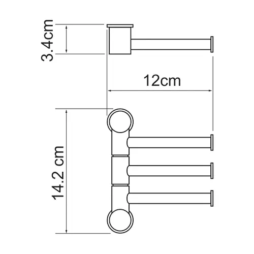 Держатель полотенец тройной K-1053BLACK