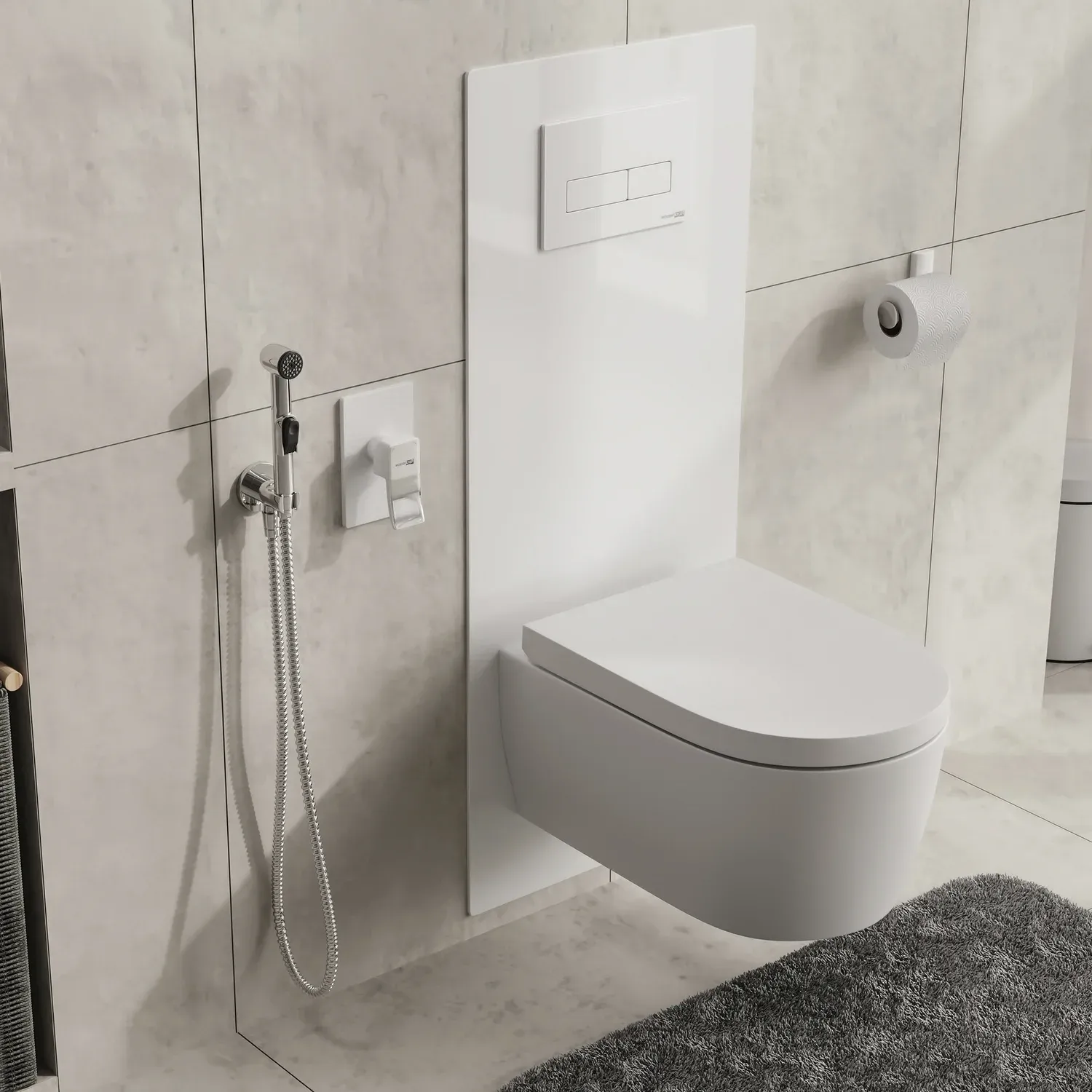 Встраиваемый комплект для биде со шлангом 120 см A010657WHITE