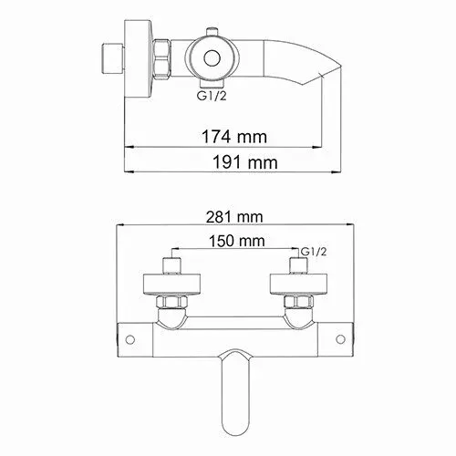 Термостатический смеситель для ванны Berkel 4811 Thermo