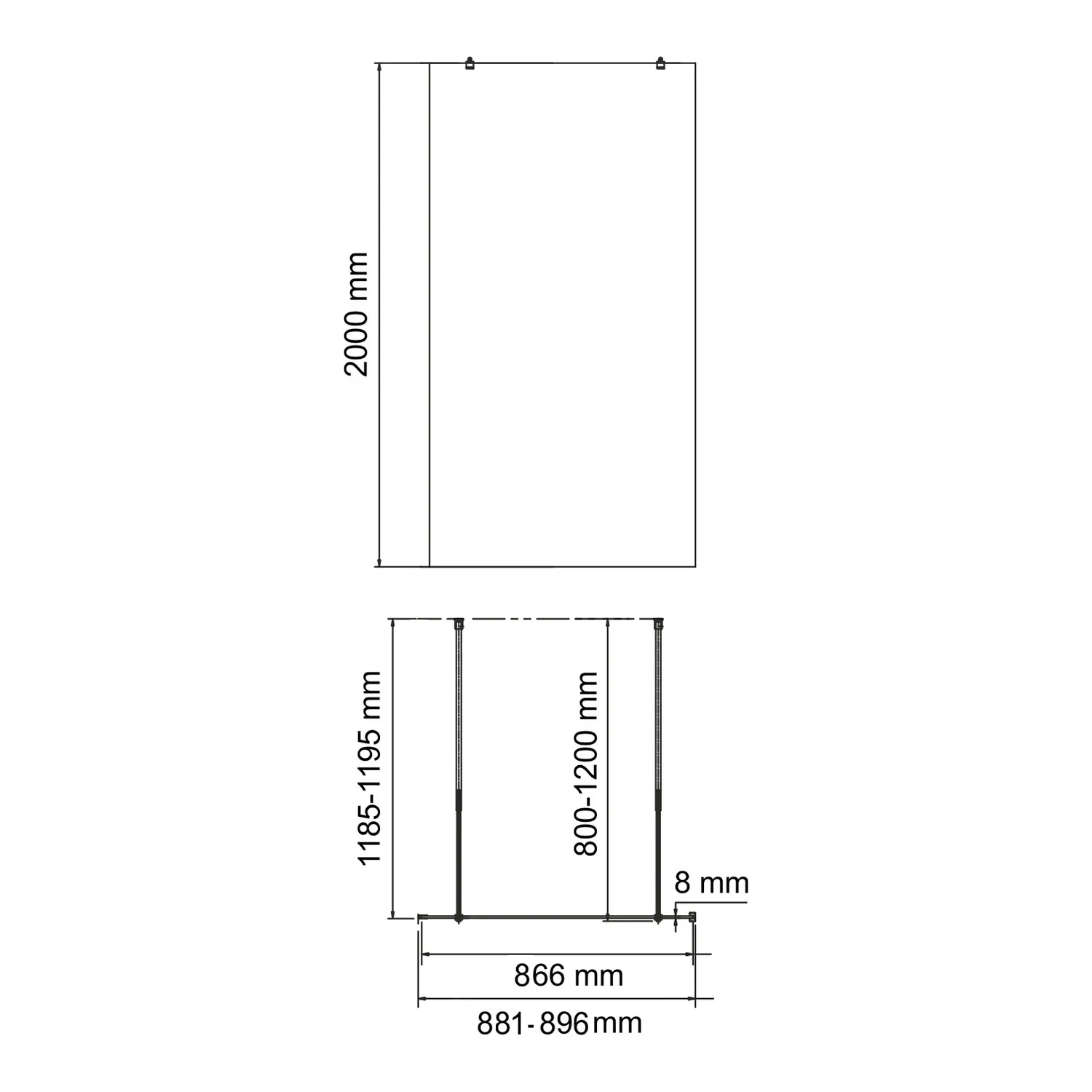 Vechte 60W39BG-MR Душевая перегородка