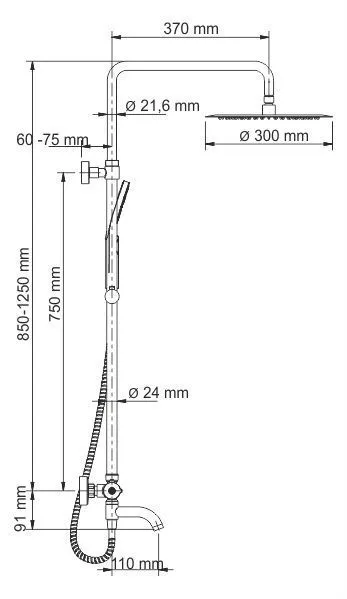 A18801 Thermo Душевая система с термостатическим смесителем