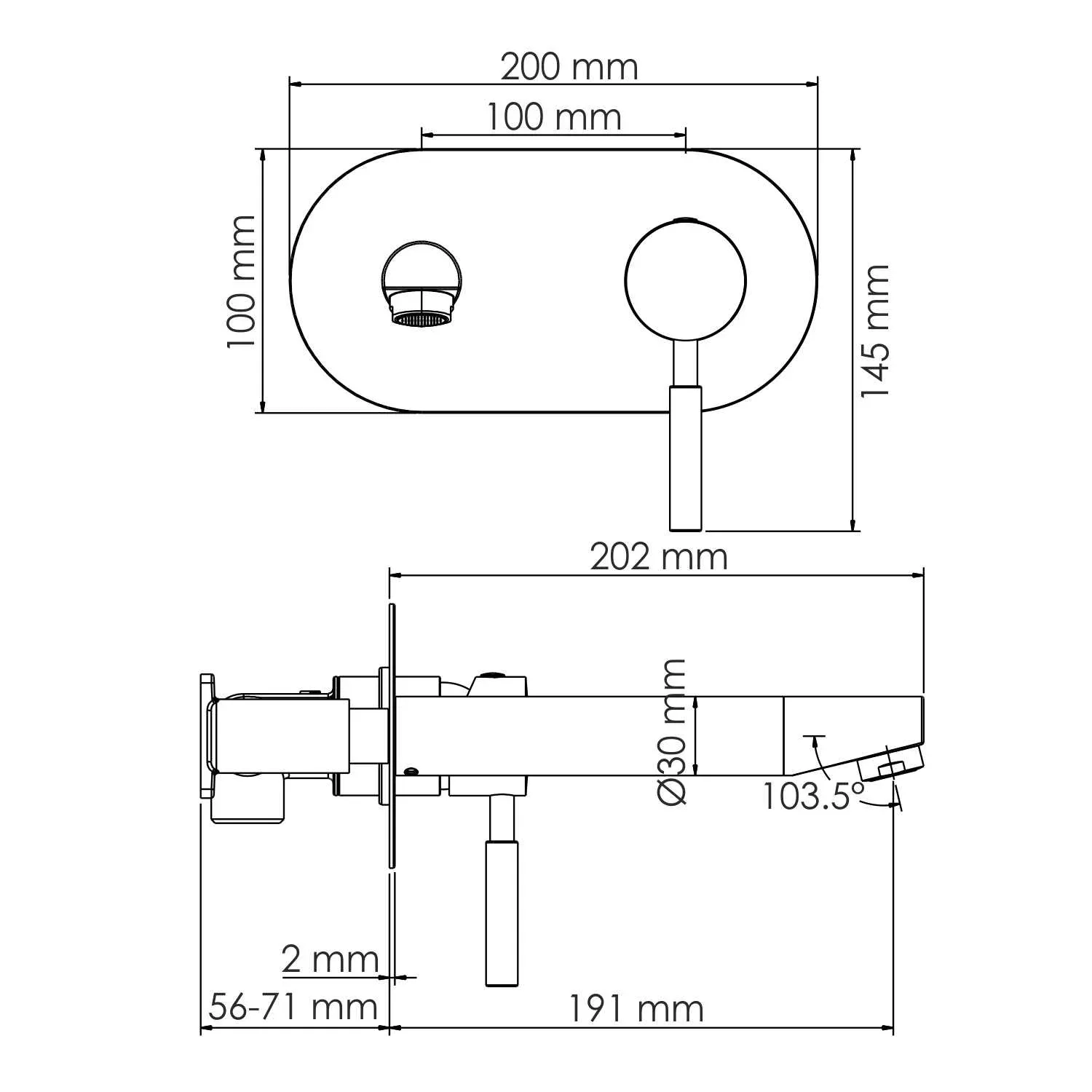 Встраиваемый смеситель для раковины Wern 4230