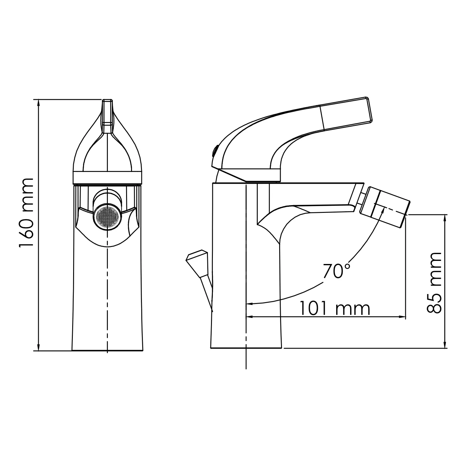 Смеситель для биде с донным клапаном Sauer 7106