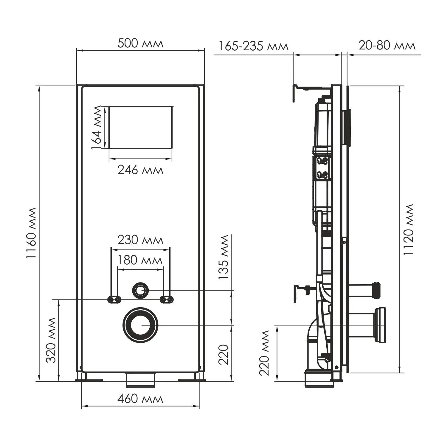 Система инсталляции для унитазов Abens 20TLT.010.ME.BL.MB03