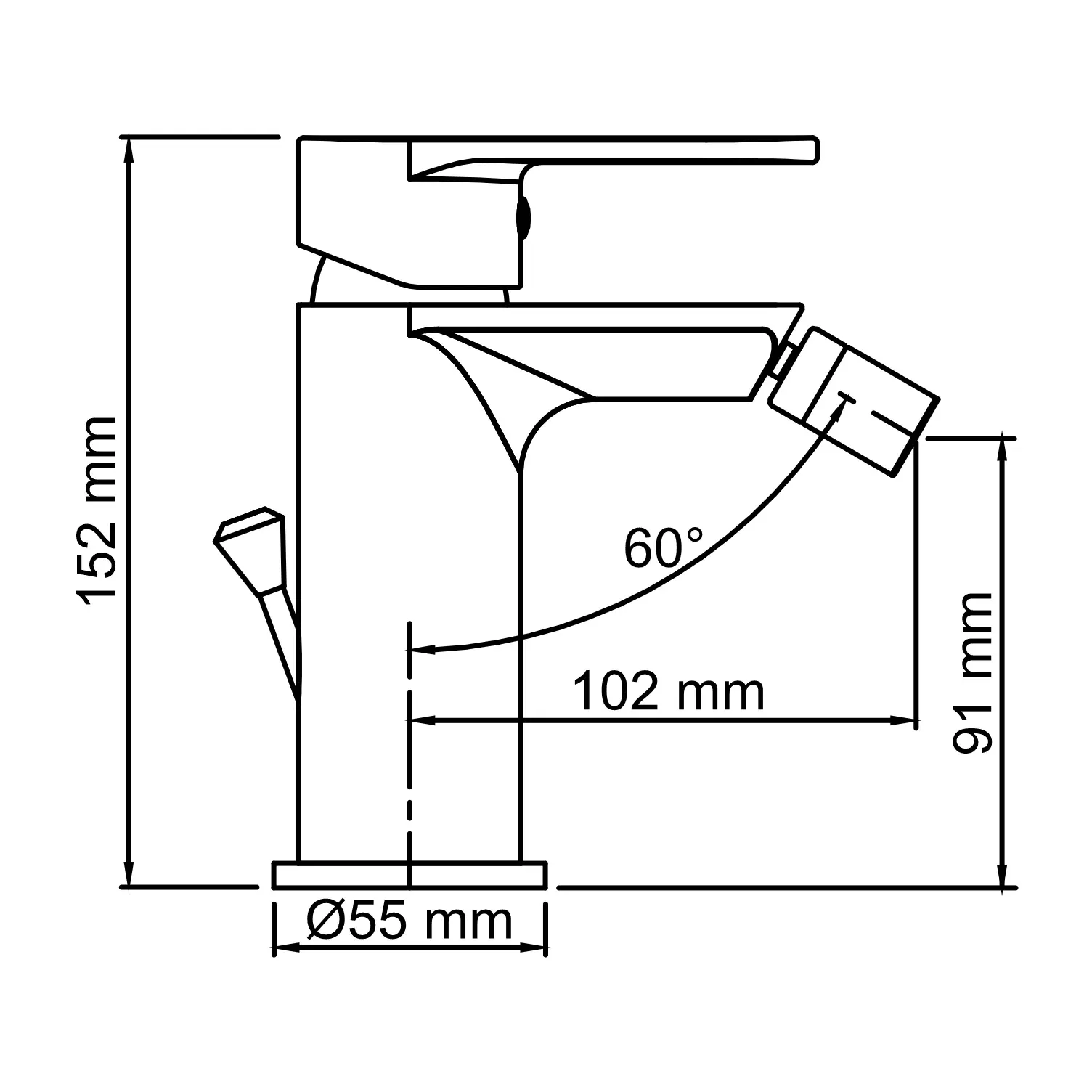 Смеситель для биде с донным клапаном Mindel 8506