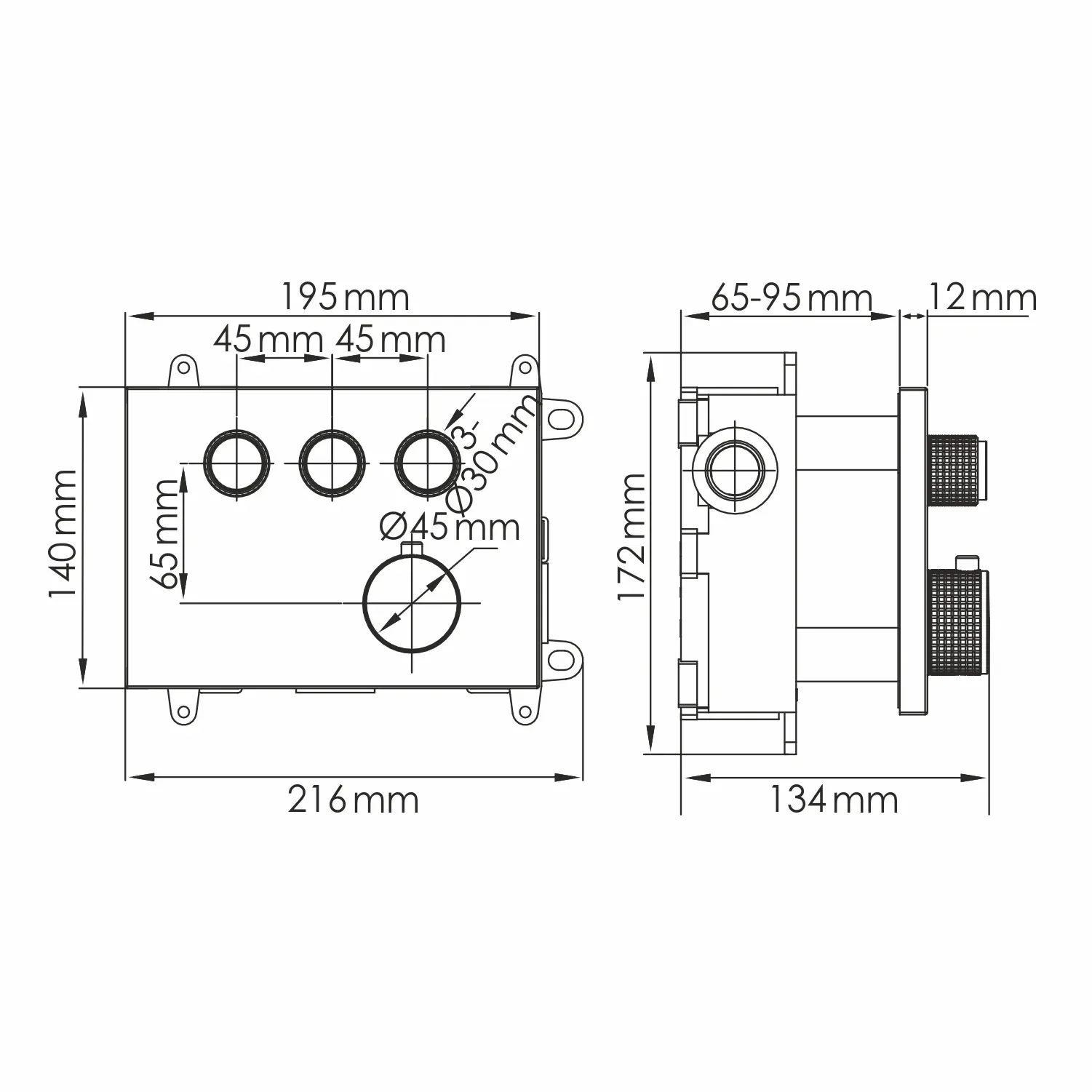 Термостатический смеситель для ванны и душа Wern 4258 Thermo