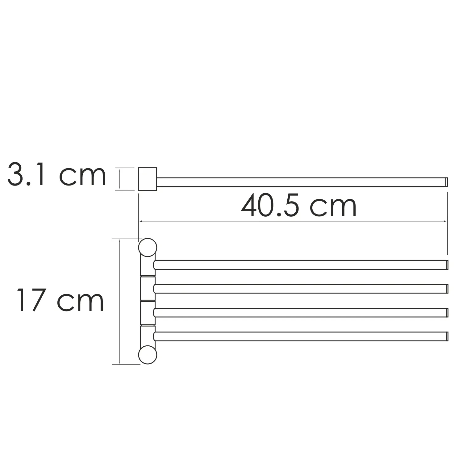 Держатель полотенец четверной K-1034WHITE