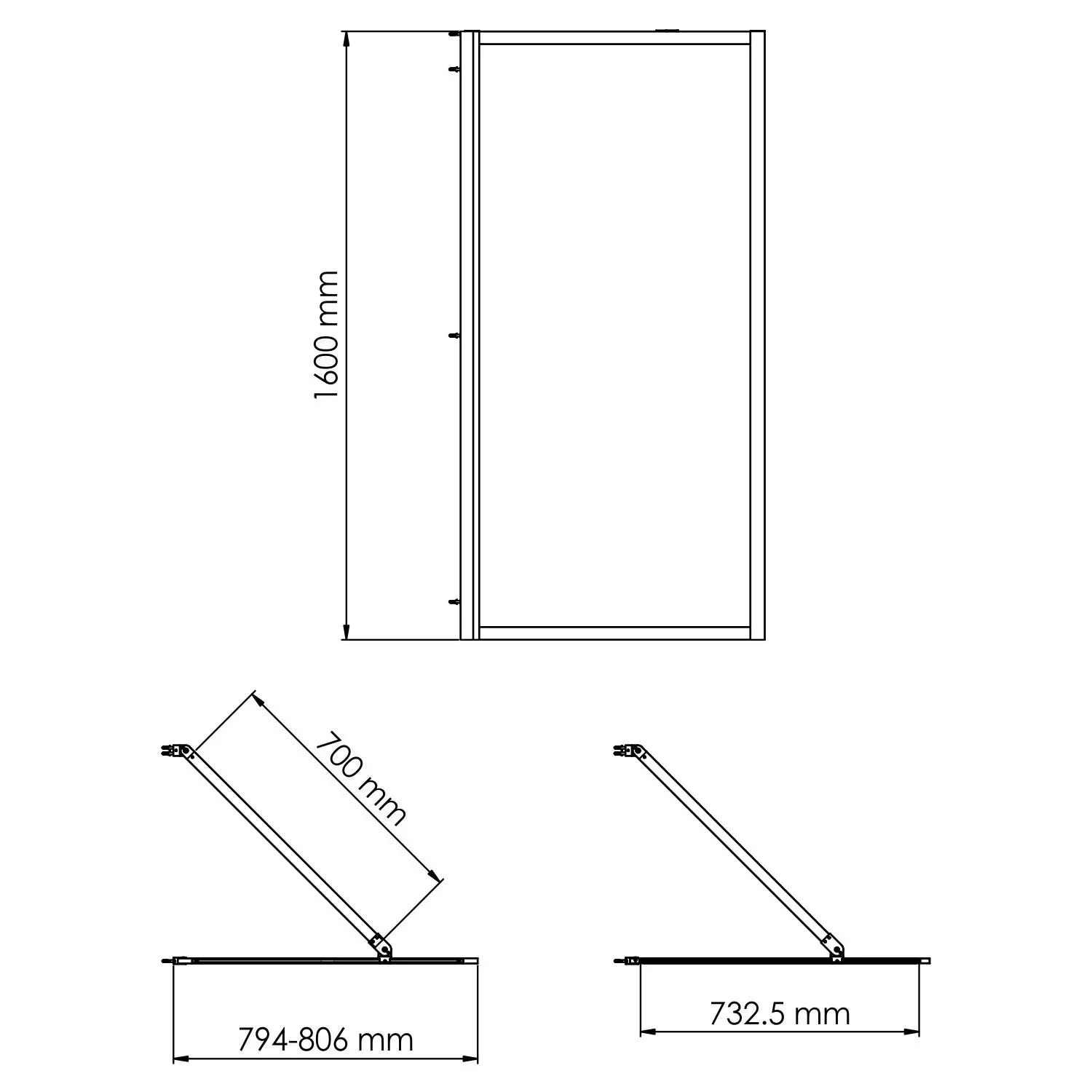 Abens 20W01-80 MB Fixed WasserSchutzz Стеклянная шторка на ванну