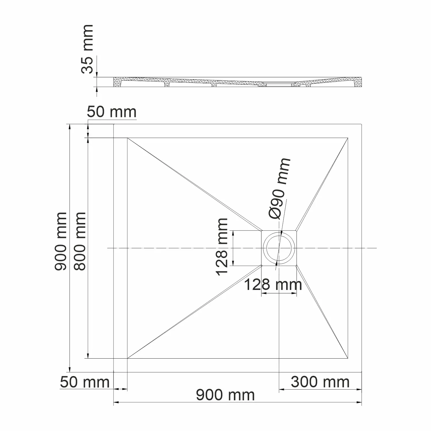Душевой поддон Dill 61T03