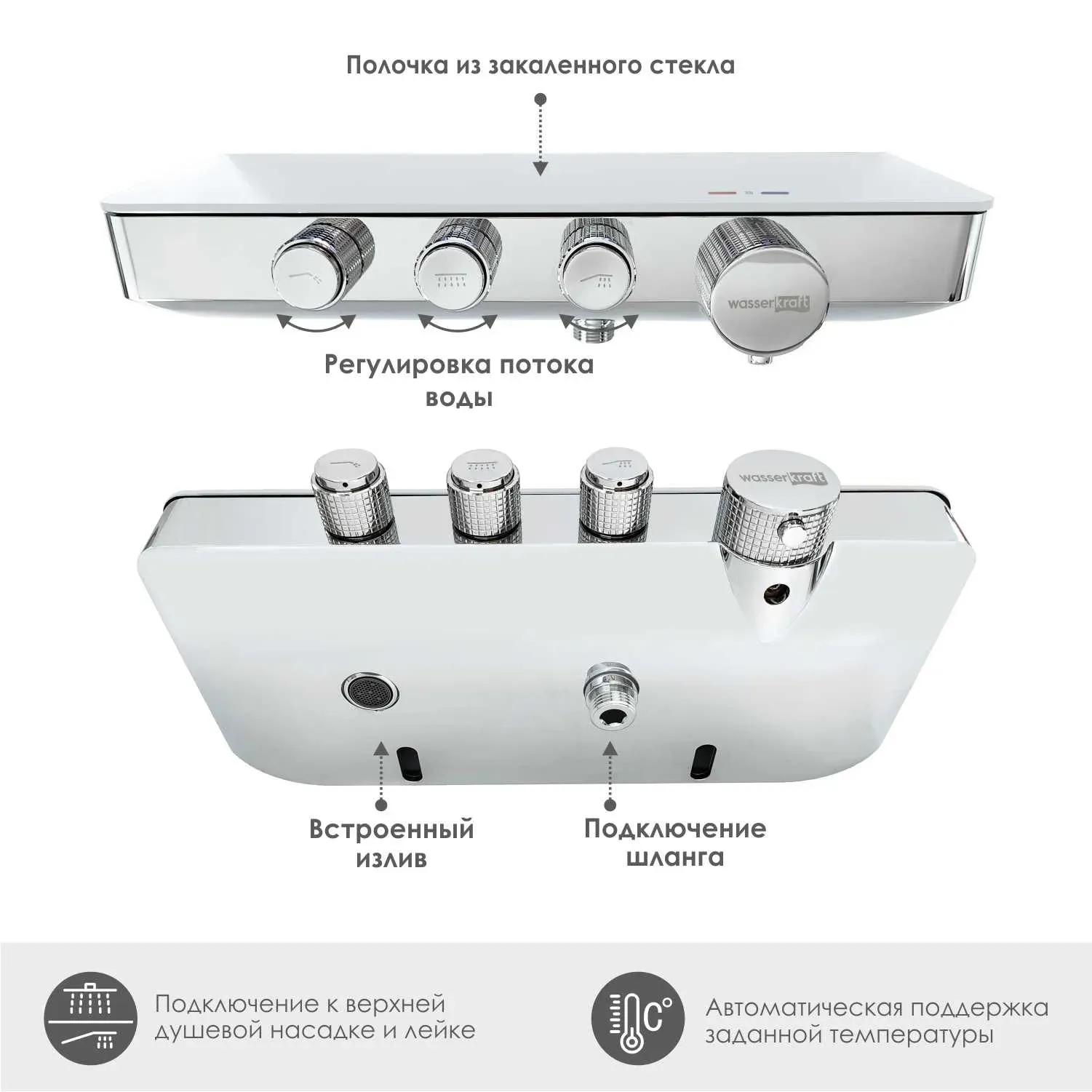 Термостатический смеситель для ванны и душа Mindel 8599 Thermo