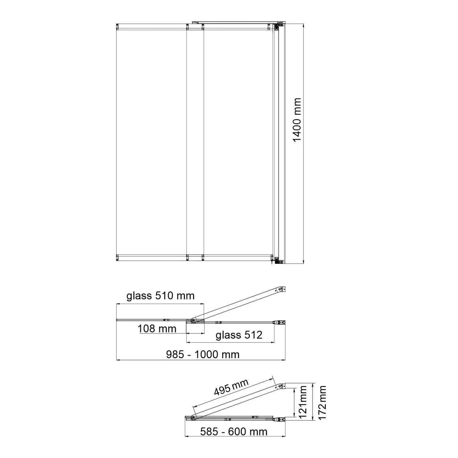 Main 41S02-100R Matt glass Fixed Стеклянная шторка на ванну