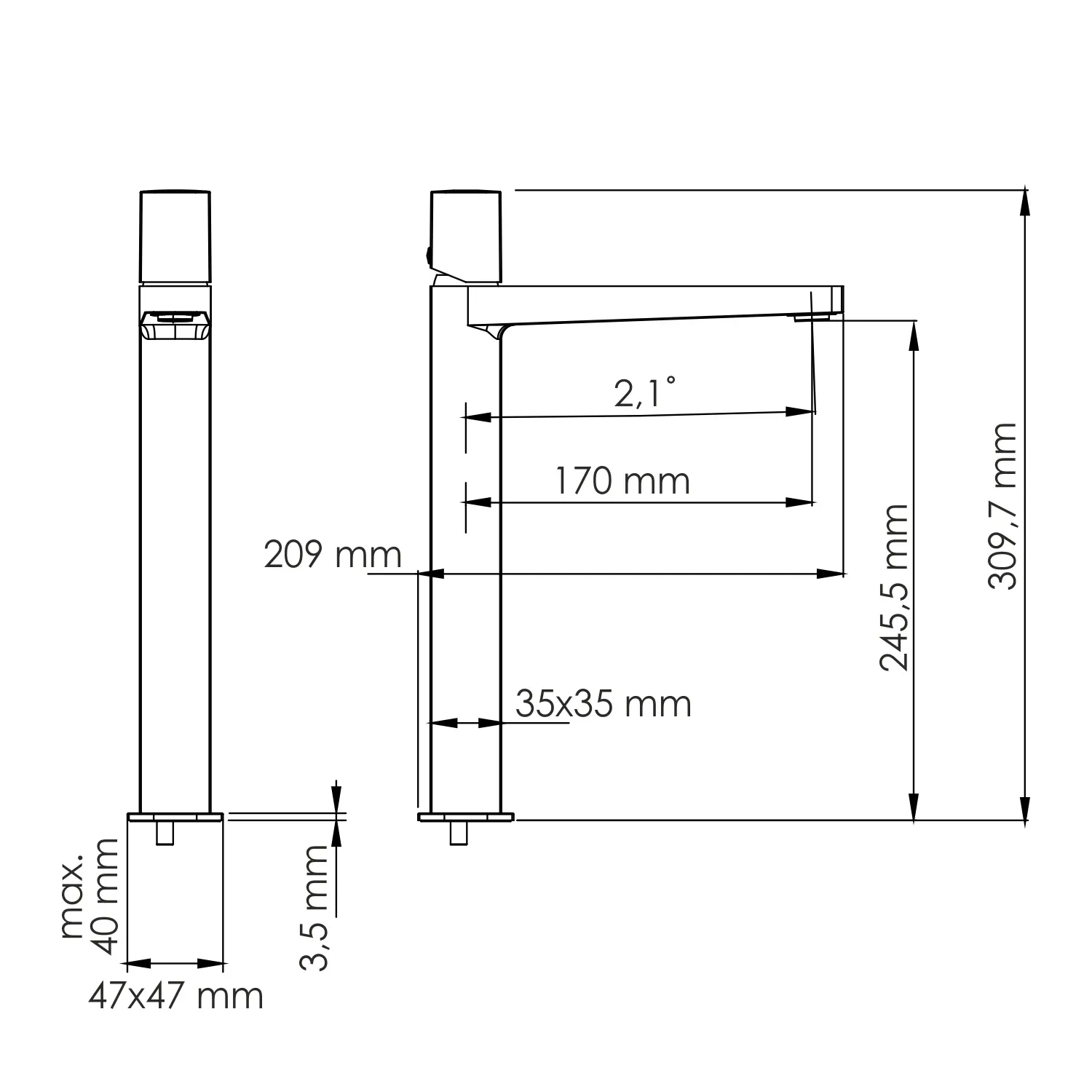 Смеситель для раковины Nuthe 9103H