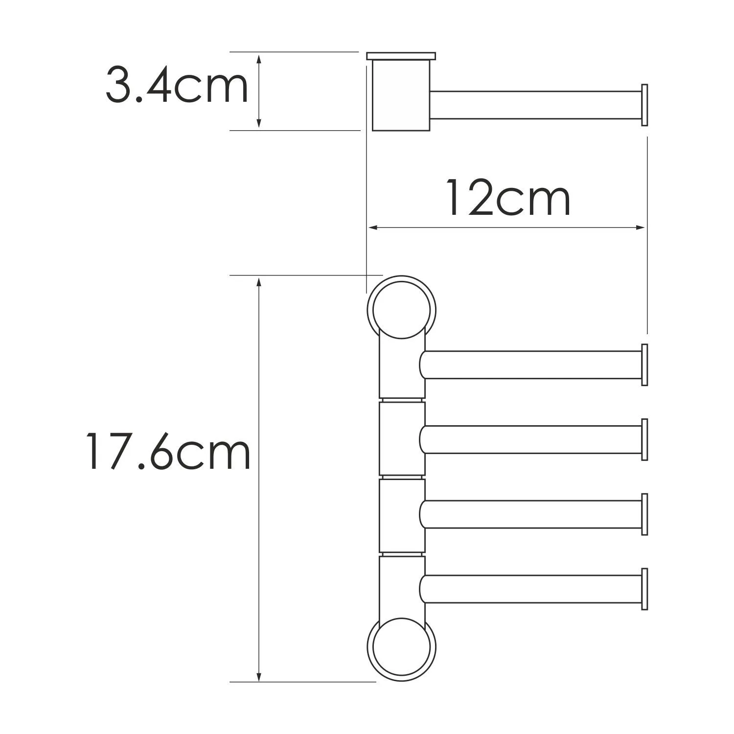 Держатель полотенец четверной K-1054BLACK
