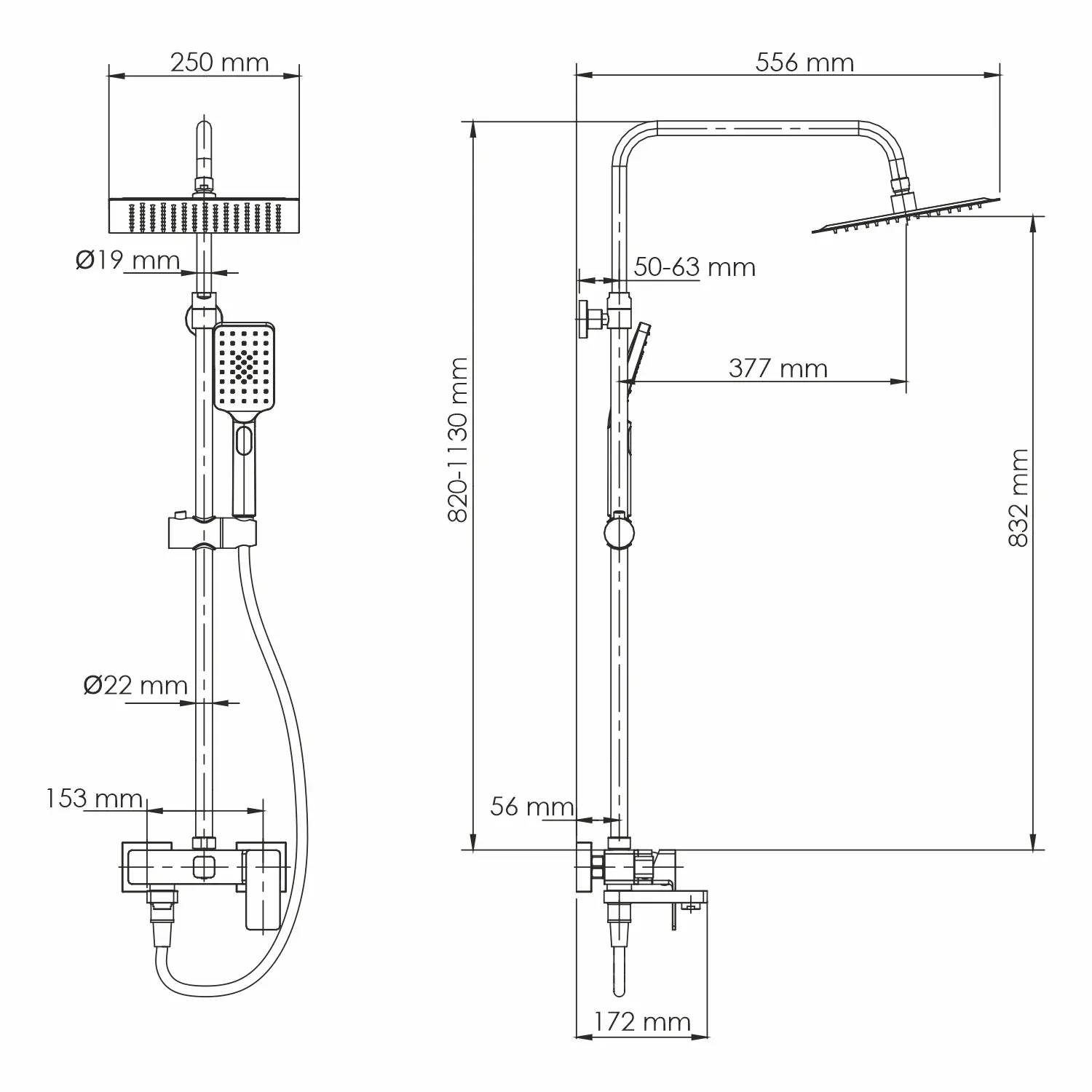 A27701 Душевая система со смесителем