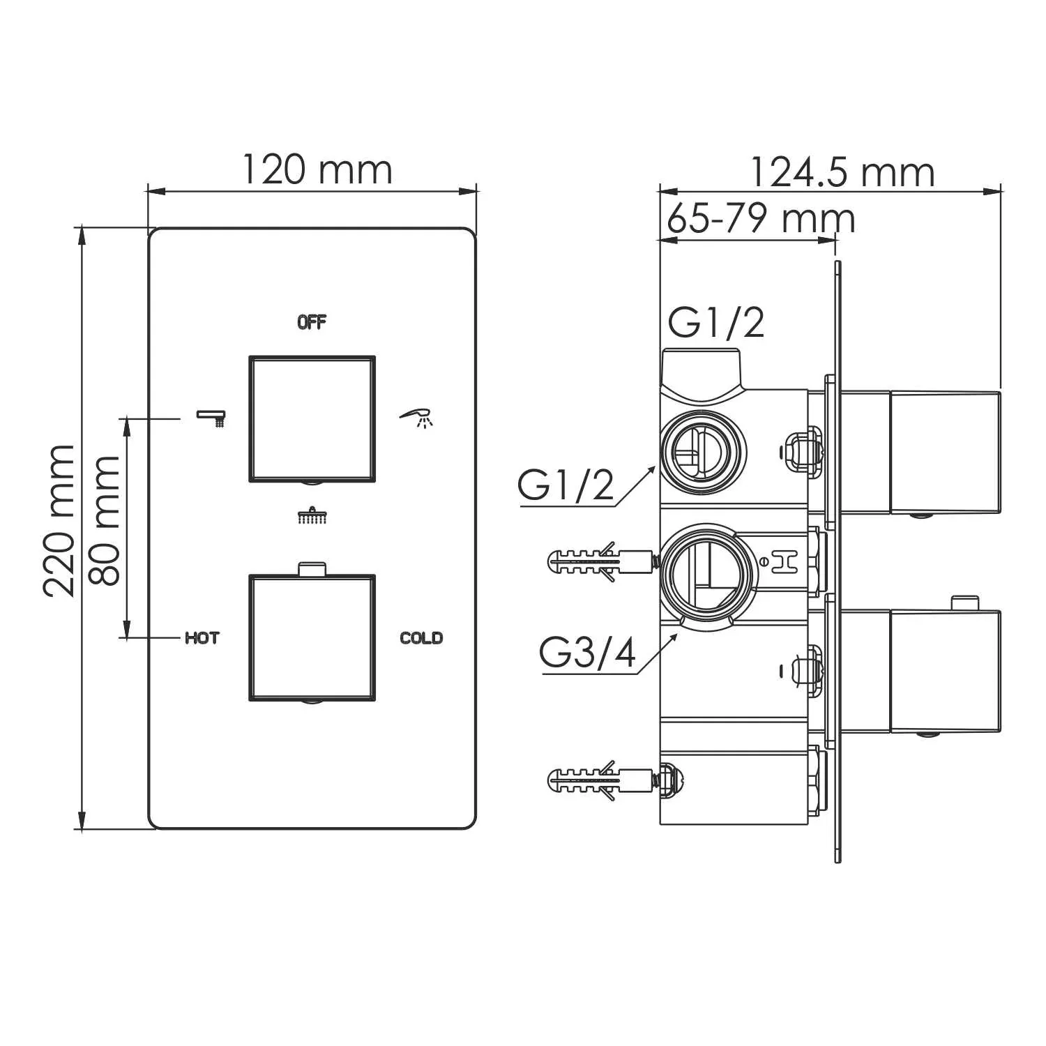 АIme 1544 Thermo Термостатический смеситель для ванны и душа
