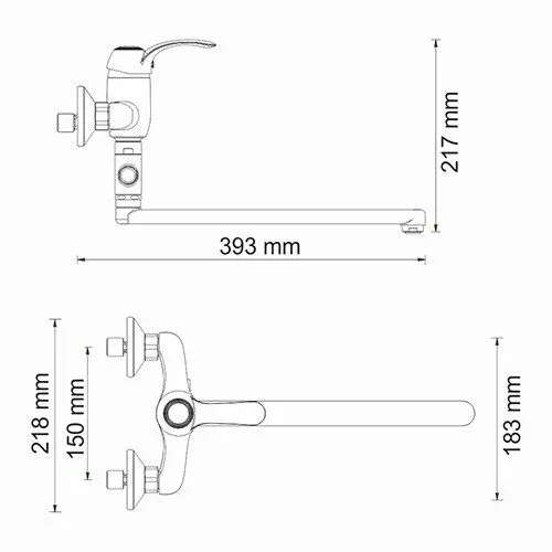 Изар (Isar) 1302L Смеситель для ванны с длинным изливом