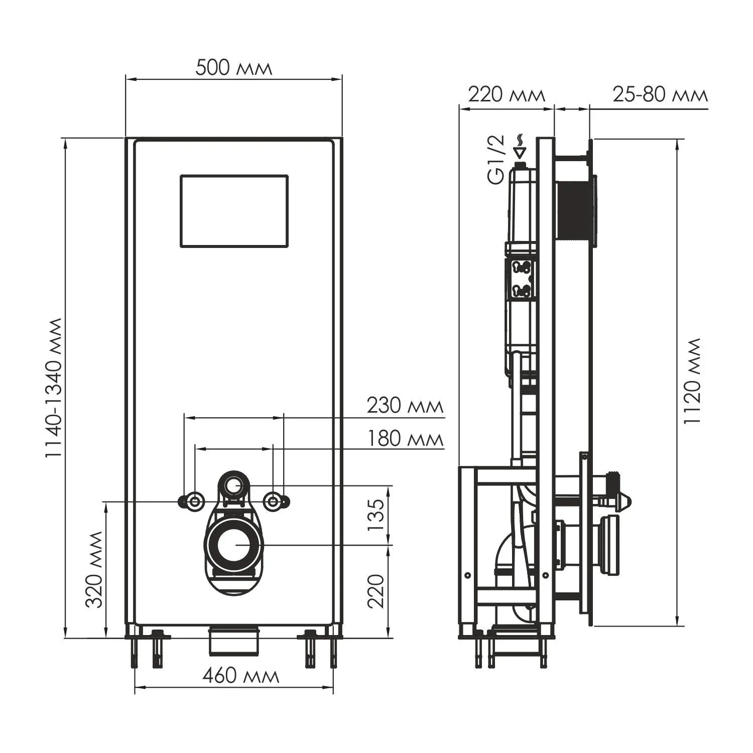 Система инсталляции для унитазов Glan 66TLT.010.ME.WH.MG01