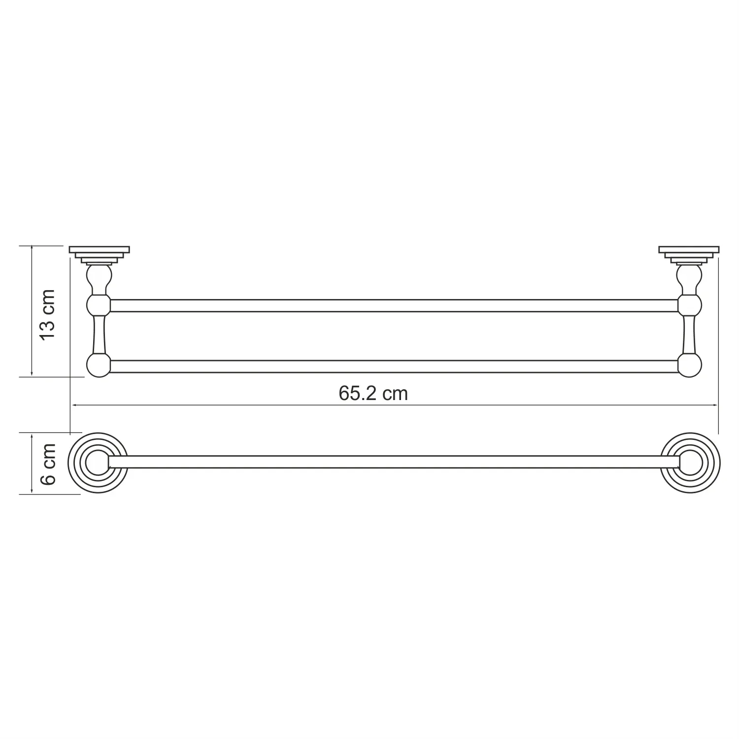 Штанга для полотенец двойная Ammer K-7040