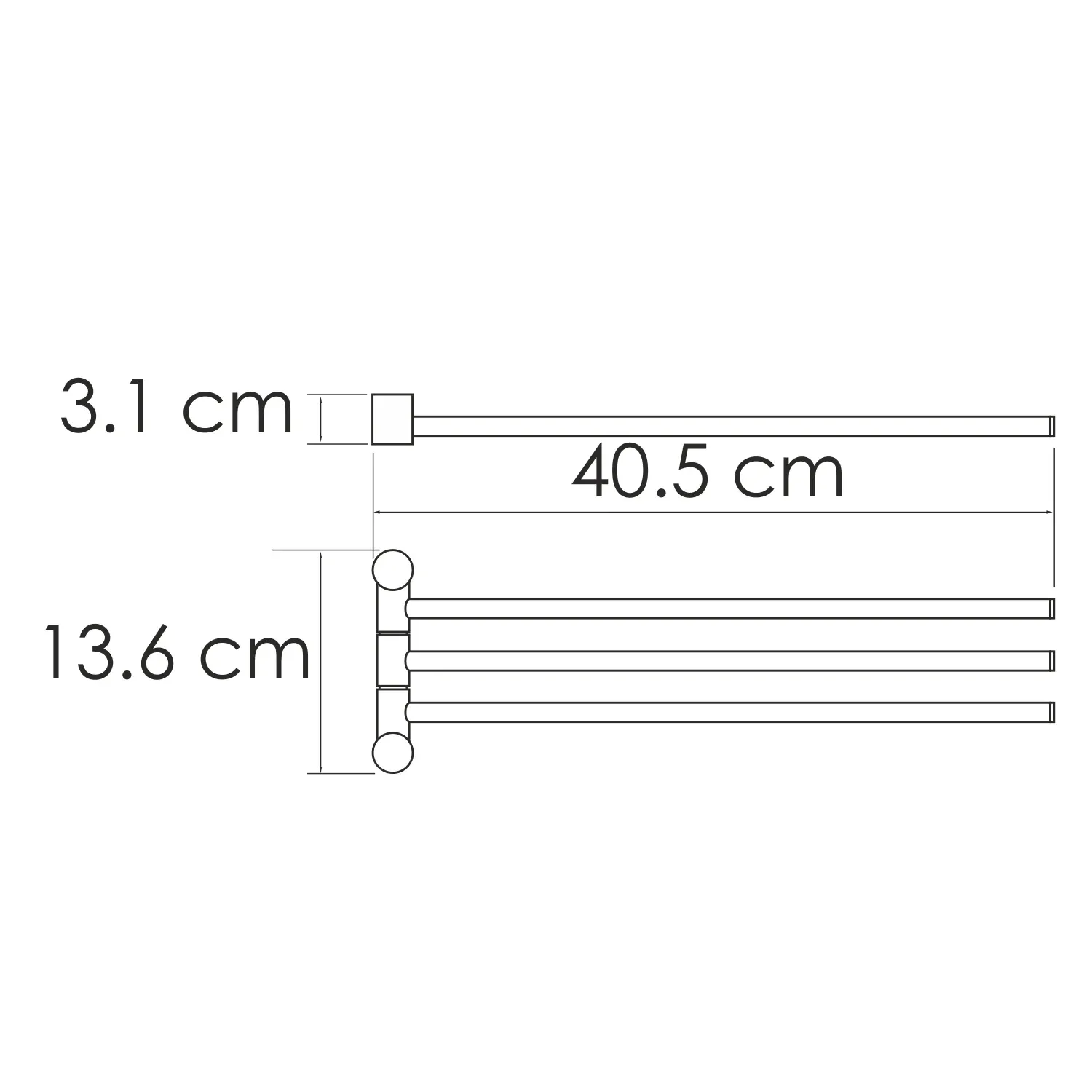 Держатель полотенец тройной K-1033WHITE