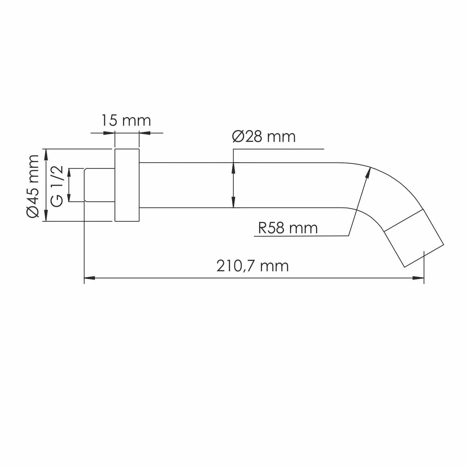 Настенный излив для ванны A098