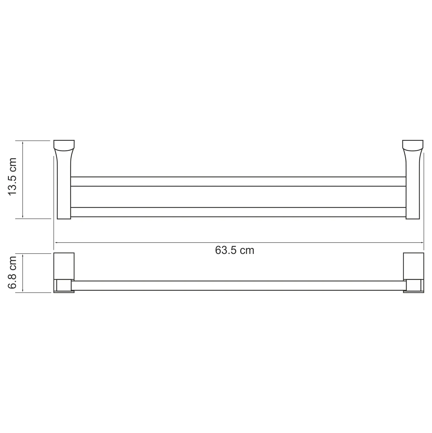 Держатель полотенец двойной Leine K-5040WHITE